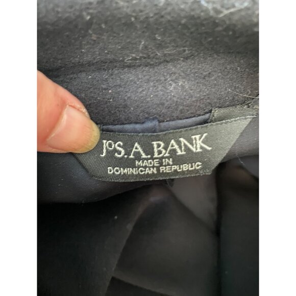 Joseph A. Banks Classic Black 100% Wool Long Mens Overcoat Outerwear 42R - Picture 3 of 11